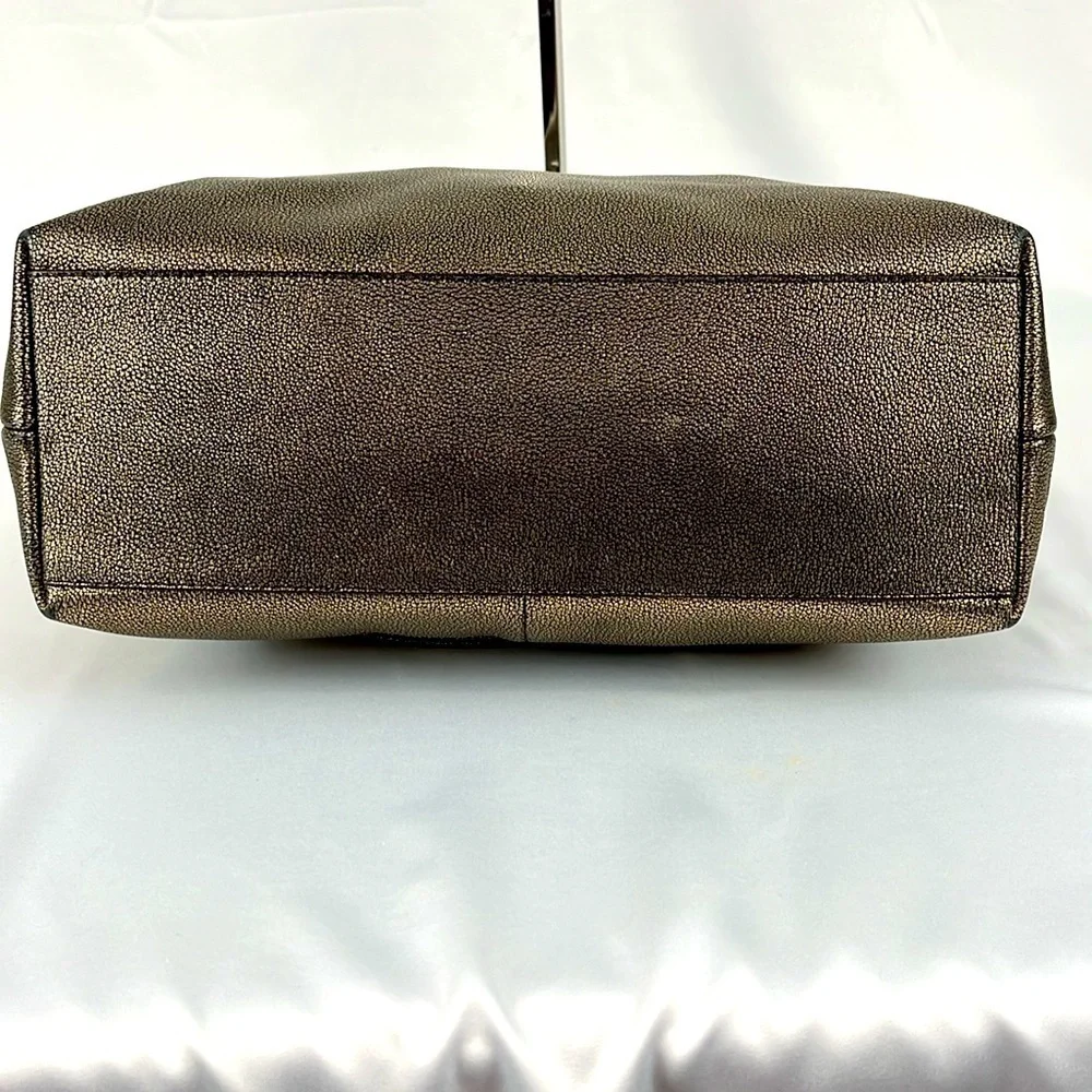 Coach Chicago Ellis Metallic Bronze Pebble Leather Large Tote Bag